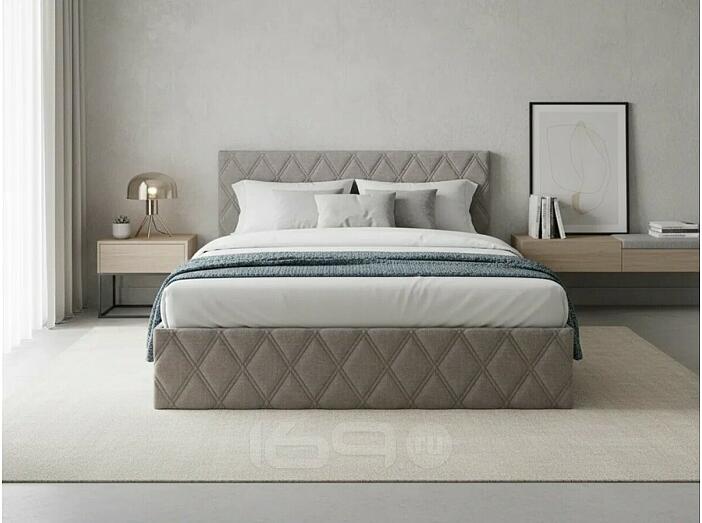 Кровать Fresco с бельевым ящиком рогожка nice кремовый 1400x2000, изголовье мягкое