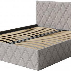 Кровать Fresco с бельевым ящиком рогожка nice кремовый 1600x2000, изголовье мягкое