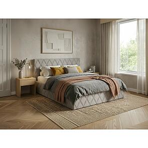 Кровать Fresco с бельевым ящиком рогожка nice кремовый 900x2000, изголовье мягкое