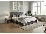 Кровать Fresco рогожка nice мокко без П/М 120x200, без ортопедического основания, изголовье мягкое