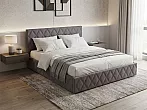 Кровать Fresco рогожка nice мокко без П/М 160x200, без ортопедического основания, изголовье мягкое