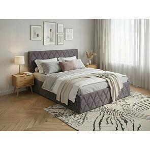 Кровать Fresco с бельевым ящиком рогожка nice мокко 900x2000, изголовье мягкое