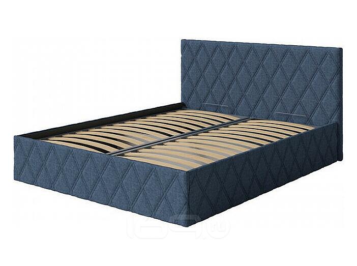 Кровать Fresco с бельевым ящиком рогожка nice океан 1400x2000, изголовье мягкое