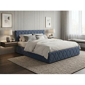 Кровать Fresco с бельевым ящиком рогожка nice океан 1800x2000, изголовье мягкое