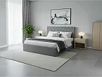 Кровать Fresco велюр ultra осенний туман без П/М 140x200, без ортопедического основания, изголовье мягкое