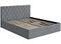 Кровать Fresco с бельевым ящиком велюр ultra осенний туман 1400x2000, изголовье мягкое