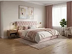 Кровать Fresco велюр ultra розовый мусс без П/М 120x200, без ортопедического основания, изголовье мягкое