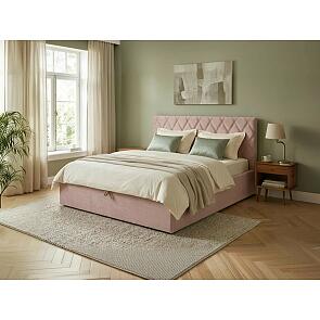 Кровать Fresco с бельевым ящиком велюр ultra розовый мусс 900x2000, изголовье мягкое