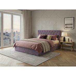 Кровать Fresco с бельевым ящиком велюр ultra сливовый 900x2000, изголовье мягкое