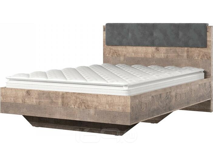 Кровать Hugo без обивки дуб гранж песочный без П/М 1400x2000, изголовье жесткое