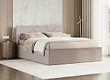 Кровать Лима велюр бежевый 1400x2000, изголовье мягкое