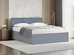 Кровать Лима велюр голубой без П/М 1800x2000, без ортопедического основания, изголовье мягкое