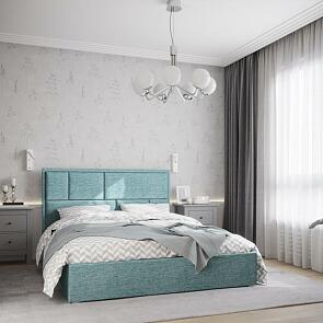 Кровать Madison рогожка мята 1600x2000, изголовье мягкое