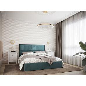 Кровать Madison велюр бирюзовый 1600x2000, изголовье мягкое