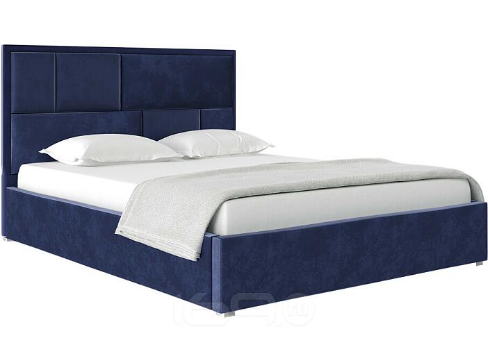 Кровать Madison велюр индиго 1600x2000, изголовье мягкое