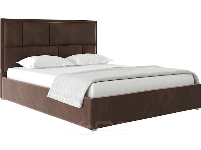 Кровать Madison велюр шоколад 1600x2000, изголовье мягкое
