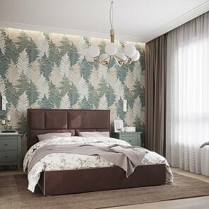 Кровать Madison велюр шоколад 1600x2000, изголовье мягкое