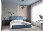 Кровать Madison велюр синий 1600x2000, изголовье мягкое