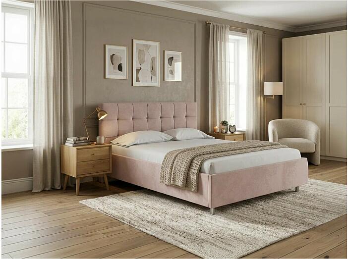 Кровать Nety без основания велюр teddy 014 шоколадный бисквит 1200x2000, изголовье мягкое