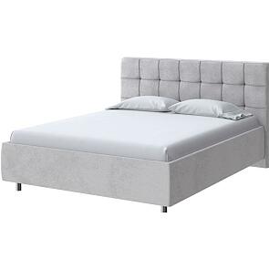 Кровать Nety без основания велюр teddy 022 стальной 1400x2000, изголовье мягкое