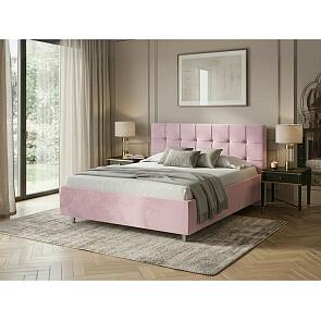 Кровать Nety без основания велюр teddy 027 розовый фламинго 1200x2000, изголовье мягкое