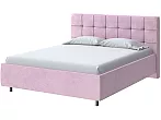 Кровать Nety без основания велюр teddy 027 розовый фламинго без П/М 1800x2000, без ортопедического основания, изголовье мягкое