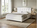 Кровать Nety без основания велюр teddy 300 снежный без П/М 1200x2000, без ортопедического основания, изголовье мягкое