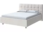 Кровать Nety без основания велюр teddy 302 жемчужный без П/М 1800x2000, без ортопедического основания, изголовье мягкое