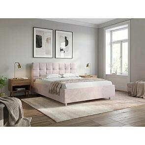 Кровать Nety без основания велюр teddy 306 лунный 1200x2000, изголовье мягкое