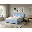 Кровать Nety без основания велюр teddy 311 небесно-голубой 1200x2000, изголовье мягкое