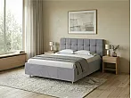 Кровать Nety без основания велюр teddy 318 мокрый асфальт без П/М 1200x2000, без ортопедического основания, изголовье мягкое
