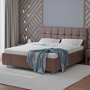 Кровать Nety без основания велюр ultra горячий шоколад 1200x2000, изголовье мягкое