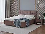Кровать Nety без основания велюр ultra горячий шоколад без П/М 1600x2000, без ортопедического основания, изголовье мягкое