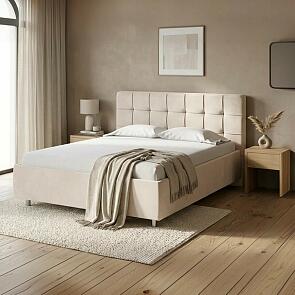 Кровать Nety без основания велюр ultra суфле 1200x2000, изголовье мягкое