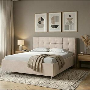 Кровать Nety без основания велюр ultra суфле 1400x2000, изголовье мягкое