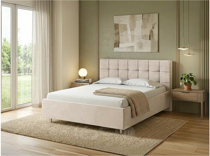 Кровать Nety без основания велюр ultra суфле 900x2000, изголовье мягкое