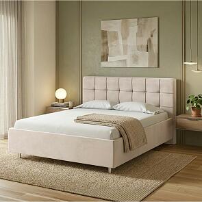 Кровать Nety без основания велюр ultra суфле 900x2000, изголовье мягкое