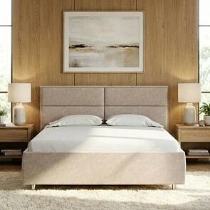 Кровать Pado велюр gratta 2 латте без подъёмного механизма 1200x2000, без ортопедического основания, изголовье мягкое