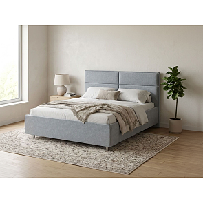 Кровать Pado велюр gratta 3 утренний туман 1200x2000, изголовье мягкое