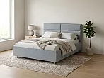 Кровать Pado велюр gratta 3 утренний туман без П/М 120x200, без ортопедического основания, изголовье мягкое