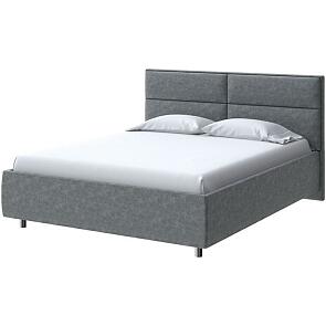 Кровать Pado велюр gratta 4 серый космос 1200x2000, изголовье мягкое