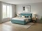 Кровать Pado велюр gratta 5 морская лагуна 2000x2000, изголовье мягкое