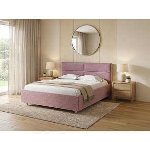 Кровать Pado велюр gratta 6 ягодный мусс 1200x2000, изголовье мягкое