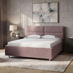Кровать Pado велюр gratta 6 ягодный мусс 1400x2000, изголовье мягкое