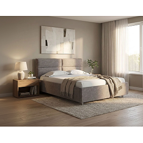 Кровать Pado велюр gratta 7 жареный миндаль 1200x2000, изголовье мягкое