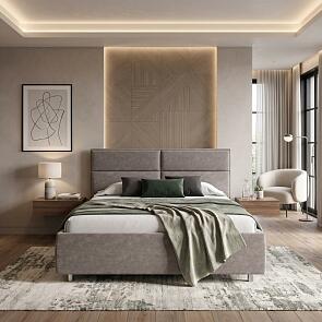 Кровать Pado велюр gratta 7 жареный миндаль 800x2000, изголовье мягкое