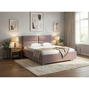 Кровать Pado велюр gratta 8 брауни 1200x2000, изголовье мягкое