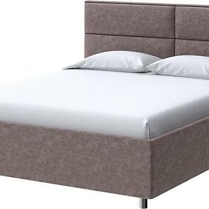Кровать Pado велюр gratta 8 брауни 1400x2000, изголовье мягкое