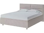 Кровать Pado велюр лофти бежевый без П/М 80x200, без ортопедического основания, изголовье мягкое
