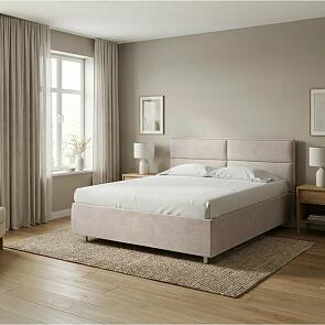 Кровать Pado велюр лофти бежевый 900x2000, изголовье мягкое